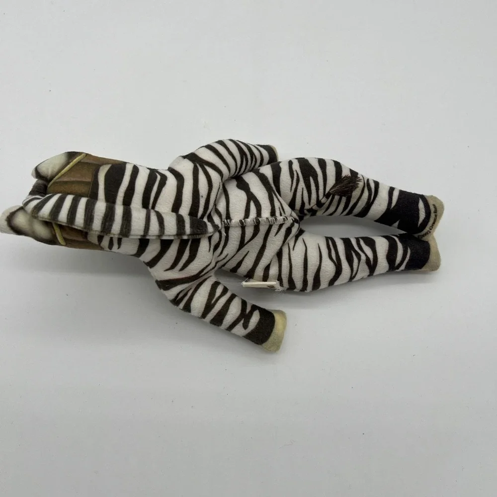 Vintage 1992 The Toy Works Stuffed Aviator Zebra‎ Pilot Plush Beanie 9